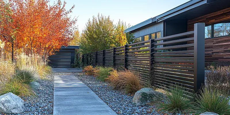 Moderne Gartengestaltung mit Zäunen aus Polen